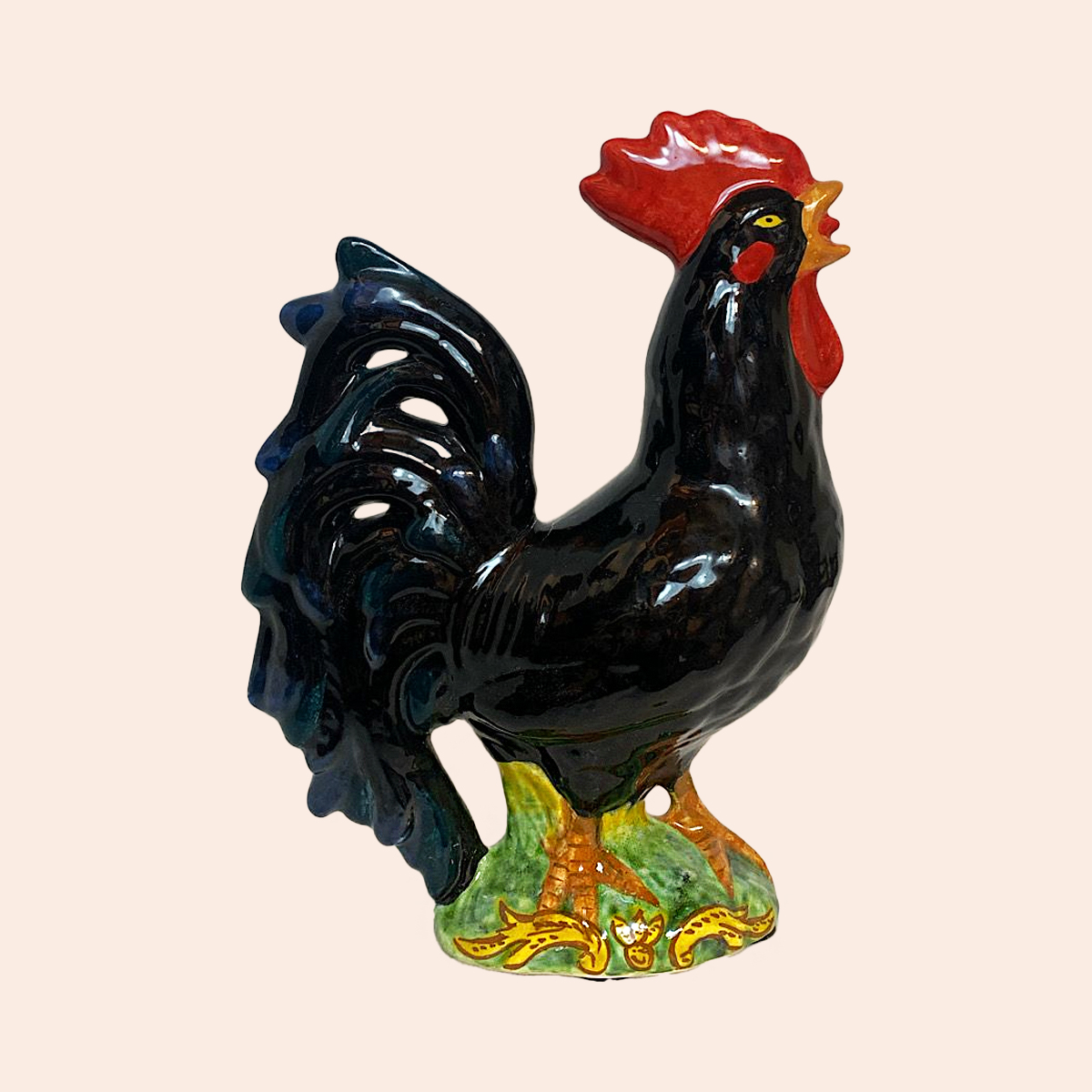 TUSCAN ROOSTER WITH RED CREST cm33H